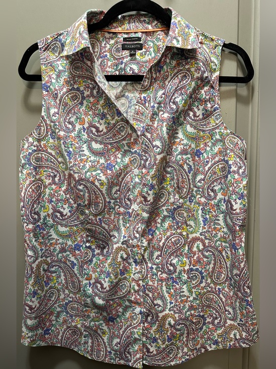 Talbots Tops - Talbots Size 8 Paisley Print Sleeveless Button Down Shirt EUC